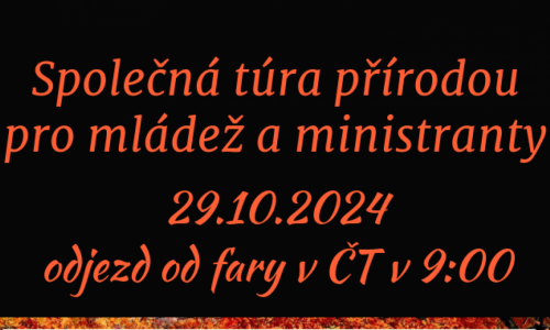 Společná túra přírodou pro mládež a ministranty